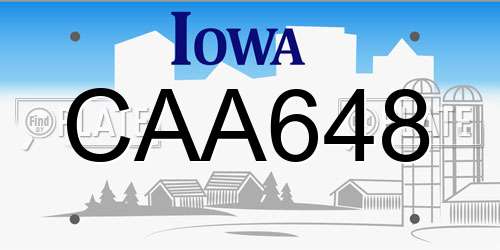 CAA648 Iowa License Plate