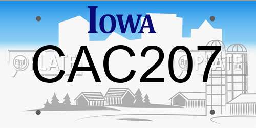 CAC207 Iowa License Plate