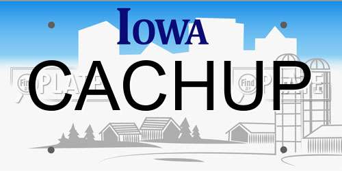 CACHUP Iowa License Plate