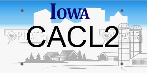 CACL2 Iowa License Plate