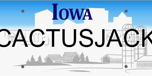CACTUSJACK Iowa License Plate