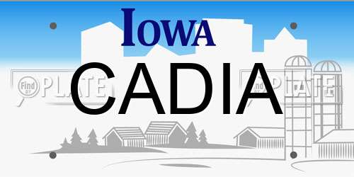 CADIA Iowa License Plate