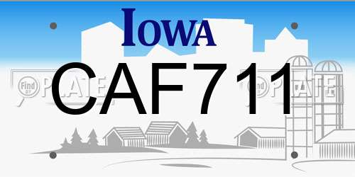 CAF711 Iowa License Plate