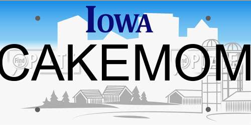 CAKEMOM Iowa License Plate