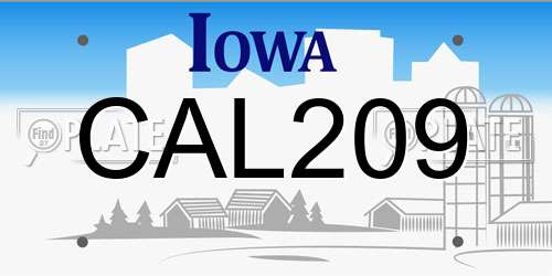 CAL209 Iowa License Plate