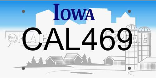 CAL469 Iowa License Plate