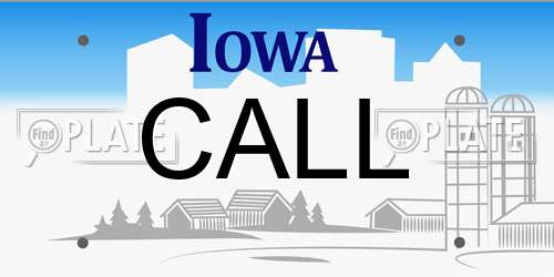 CALL Iowa License Plate