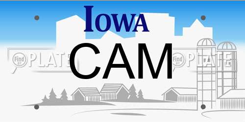 CAM Iowa License Plate