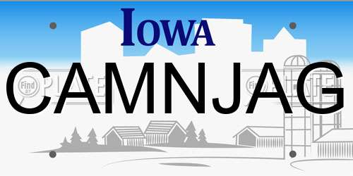 CAMNJAG Iowa License Plate
