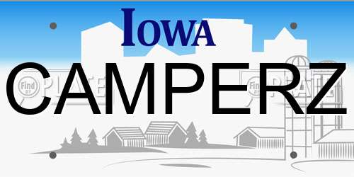 CAMPERZ Iowa License Plate