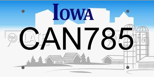 CAN785 Iowa License Plate