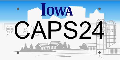 CAPS24 Iowa License Plate