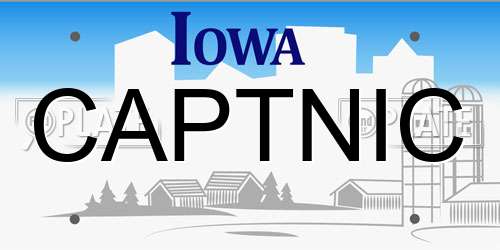 CAPTNIC Iowa License Plate