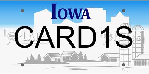 CARD1S Iowa License Plate