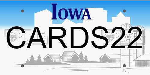 CARDS22 Iowa License Plate