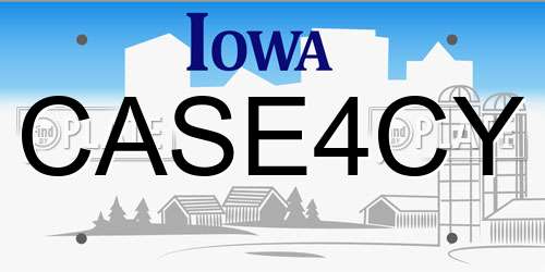 CASE4CY Iowa License Plate