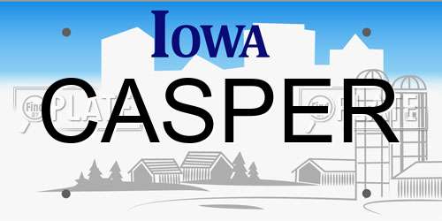 CASPER Iowa License Plate