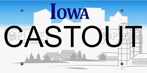CASTOUT Iowa License Plate