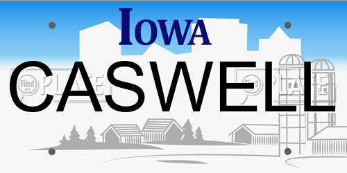 CASWELL Iowa License Plate
