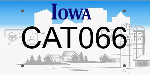 CAT066 Iowa License Plate