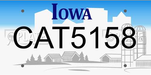 CAT5158 Iowa License Plate