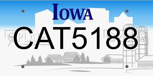 CAT5188 Iowa License Plate