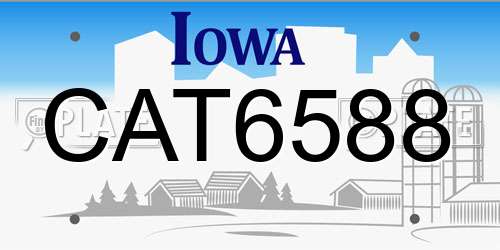 CAT6588 Iowa License Plate