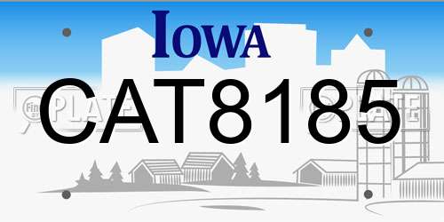 CAT8185 Iowa License Plate
