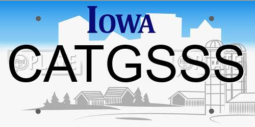 CATGSSS Iowa License Plate