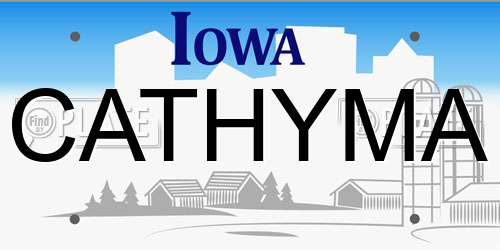 CATHYMA Iowa License Plate