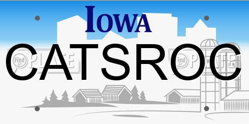 CATSROC Iowa License Plate