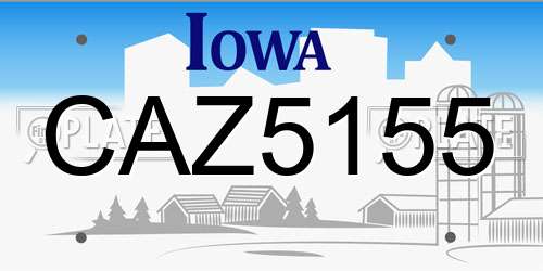 CAZ5155 Iowa License Plate