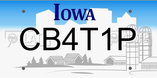 CB4T1P Iowa License Plate
