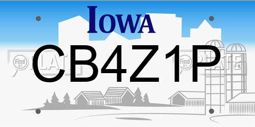 CB4Z1P Iowa License Plate