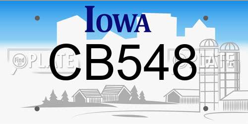 CB548 Iowa License Plate