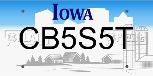 CB5S5T Iowa License Plate