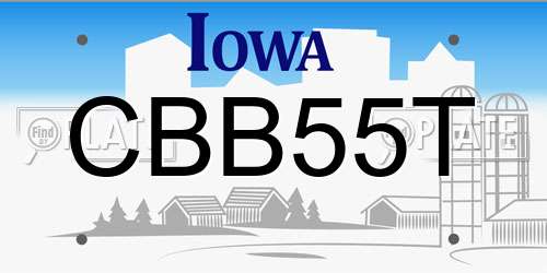 CBB55T Iowa License Plate