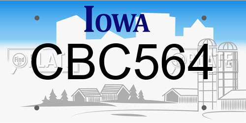 CBC564 Iowa License Plate