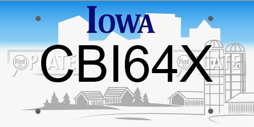 CBI64X Iowa License Plate