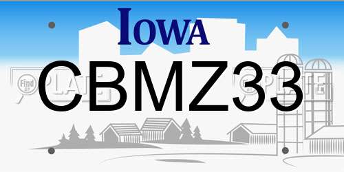 CBMZ33 Iowa License Plate
