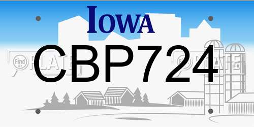 CBP724 Iowa License Plate