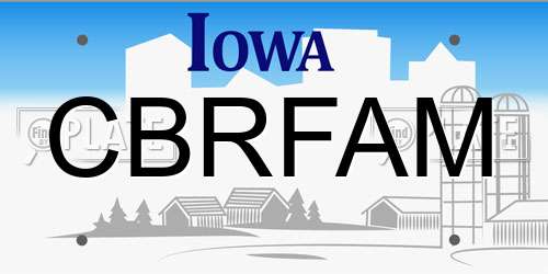 CBRFAM Iowa License Plate