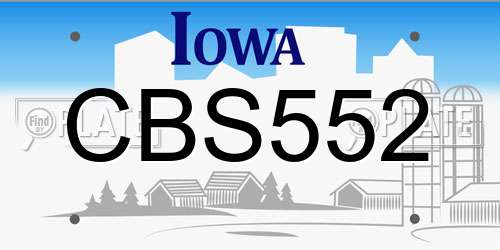 CBS552 Iowa License Plate