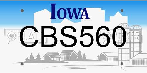 CBS560 Iowa License Plate