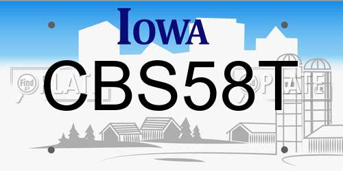 CBS58T Iowa License Plate