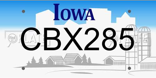 CBX285 Iowa License Plate