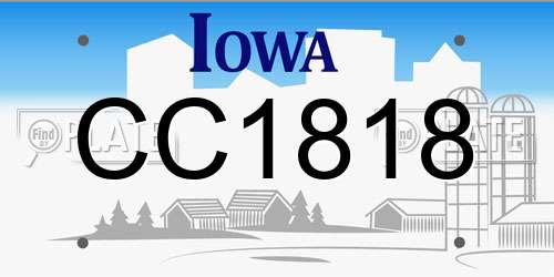 CC1818 Iowa License Plate
