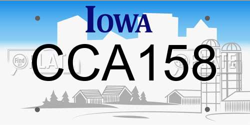 CCA158 Iowa License Plate