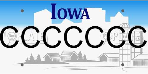 CCCCCCC Iowa License Plate