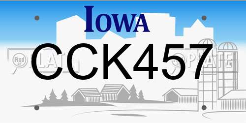 CCK457 Iowa License Plate